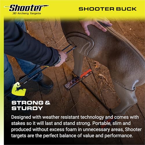 Image of SHOOTER Buck 3D Archery Target, Replaceable Insert for Long Life, Weather-Resistant Construction, High-Density Impact-Response Foam Withstands Field Points, Broadheads, and Expandables