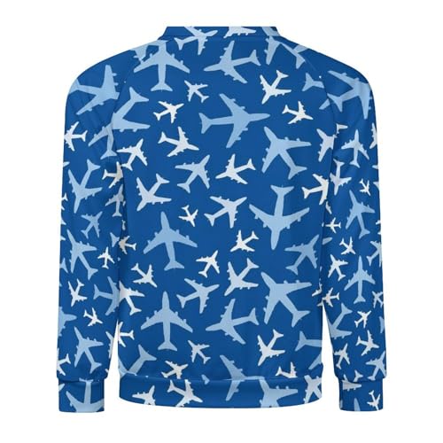 VOSERY Crewneck Sweatshirt for Men, Airplanes In The SkyLong Sleeve Pullover Sweaters Fashion Casual Clothes Men4