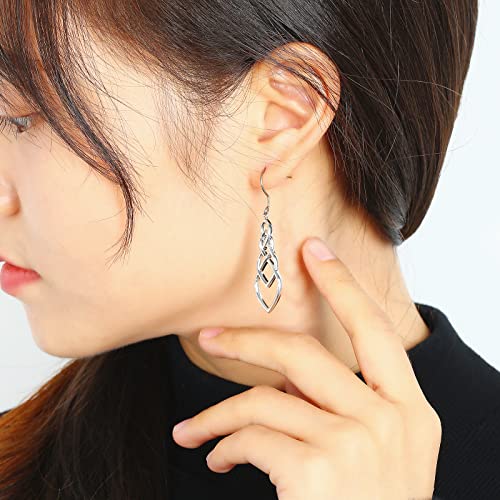 Pure Titanium Earring Hook For Sensitive Ear Fashion Jewelry Copper Celtic Good Luck Knot Drop Earrings For Women Girls(Long Celtic Knot) #TOP2