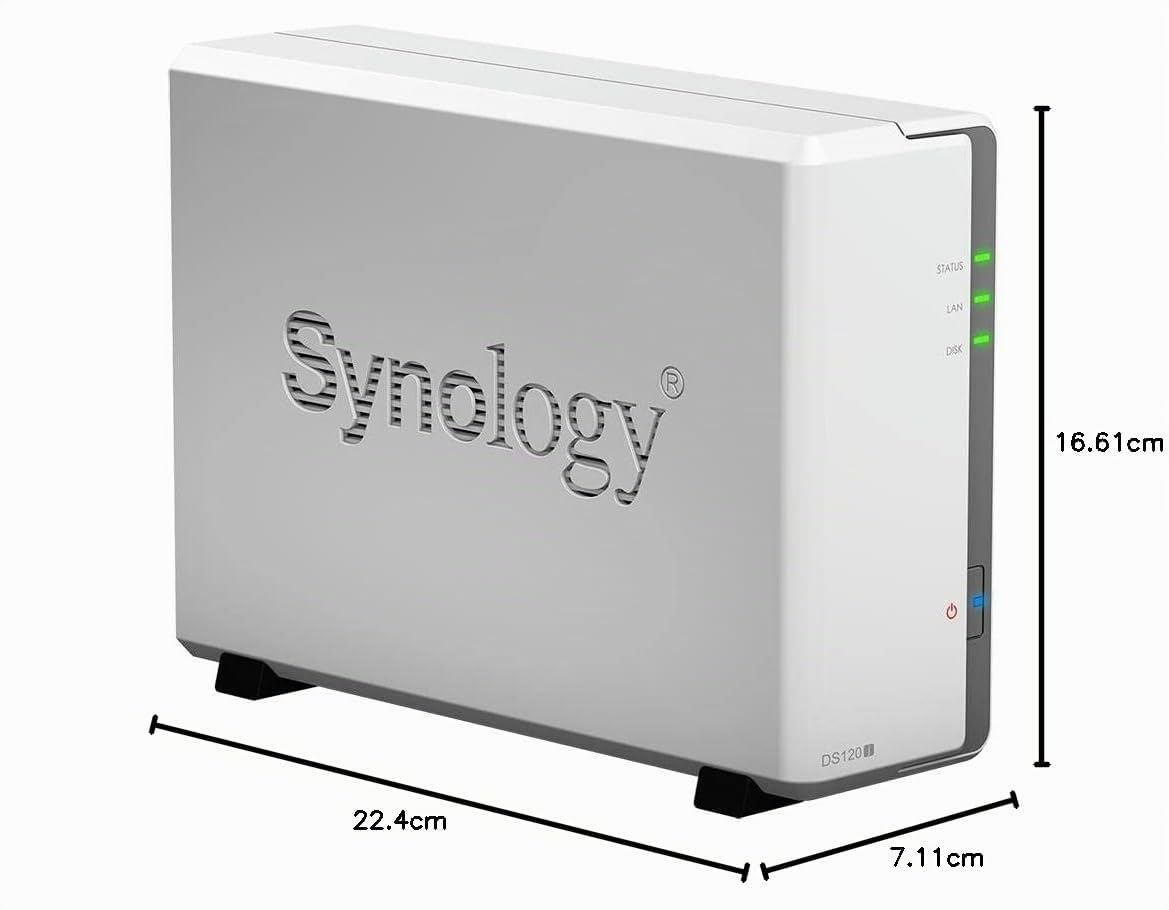 Synology DS120j 1 Bay Desktop NAS Enclosure, Black