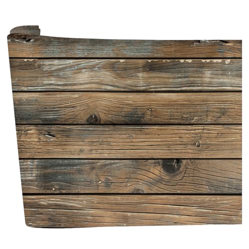 Fenical Papier Peint en Planche de Bois Autocollant Vinyle Amovible pour Décoration Murale de Salon et Restaurant 0,45 X 6 M