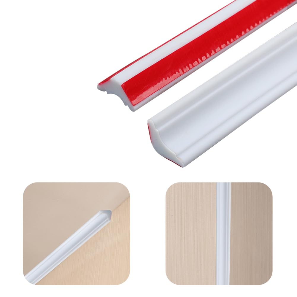 PVC Quadrant Trim, Flexible Moulding Trim Self Adhesive, Home Wall Inside Corner Decoration, Plastic Skirting Board-Caulk Strip, Laminate Floor Beading & Skirting Floor Edging Strip (19 * 13mm/5m)