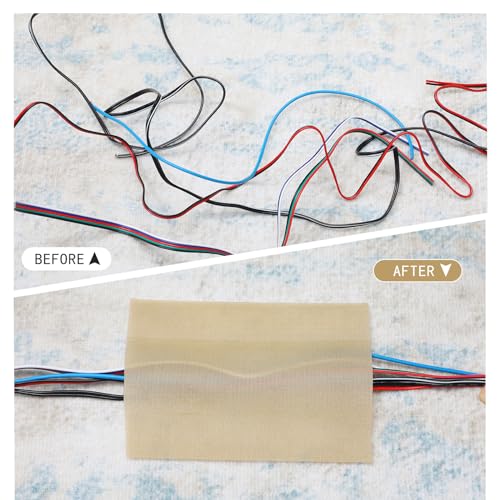 Image of WILLBOND Carpet Cord Cover Cable Protector Floor Cover Cable Protector Management Only for Commercial Office Carpet(39.37 ft,Khaki)