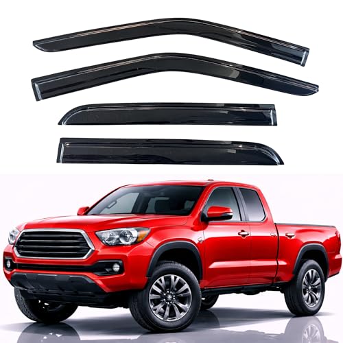 Image of KPY Rain Guards Fit for 2016-2023 Toyota Tacoma Access Cab, Out-Channel Window Visors Vent Wind Deflectors 4PC, Truck Accessories for 16-23 Tacoma (Extended Cab Only)