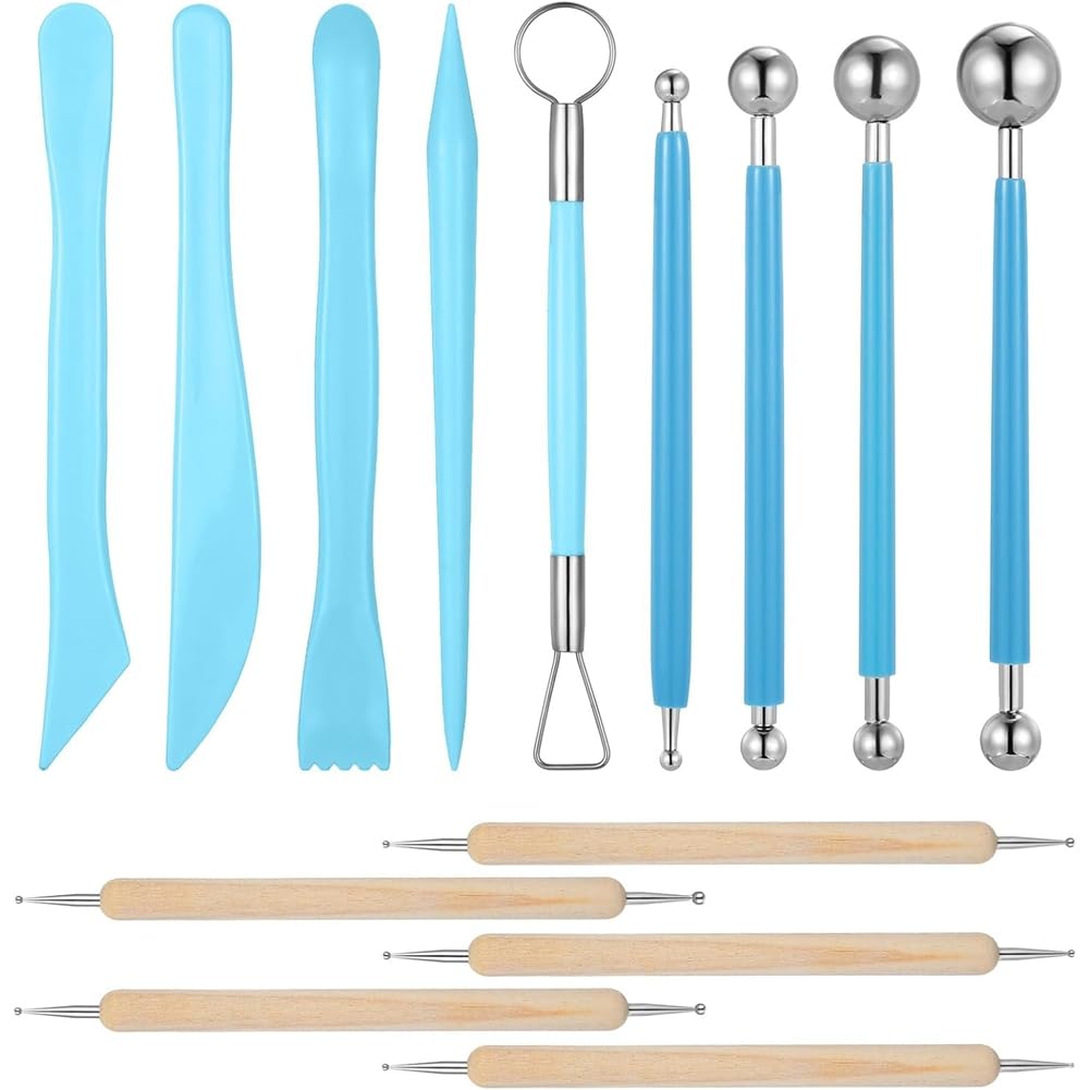 Nxyupv Clay Tool, 14 Pcs Clay Tool Set, Modeling Clays Tools, Polymer Clays Tools for for Adults, Pottery Craft, Dotting
