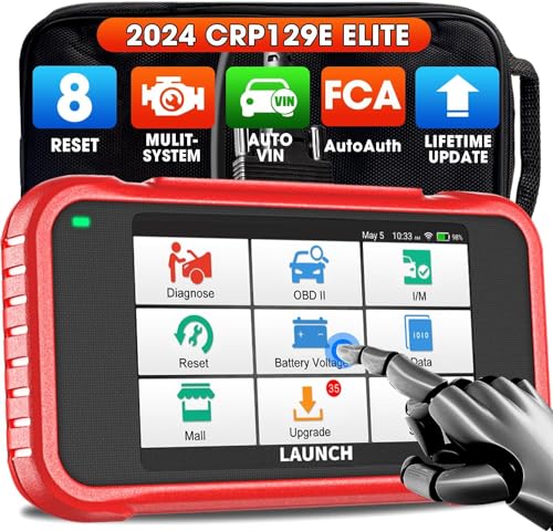 LAUNCH CRP129E 2026 OBD2 Scanner, 8 Reset Oil/EPB/TPMS/SAS/BMS/Throttle/DPF Reset, Injector Coding, ABS SRS Transmission Engine Code Reader, Lifetime Free Update Diagnostic Scan Tool, Auto VIN