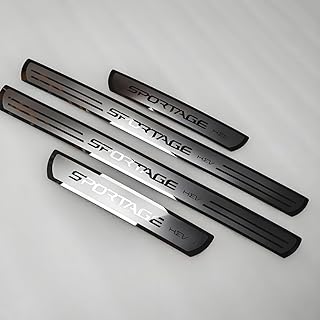 YYYQP 4-Piece Car Stainless Steel Door Sill Protection Non-Slip Door Sill for Kia Sportage Hev 2021 2022 2023 2024 Decorative Accessories