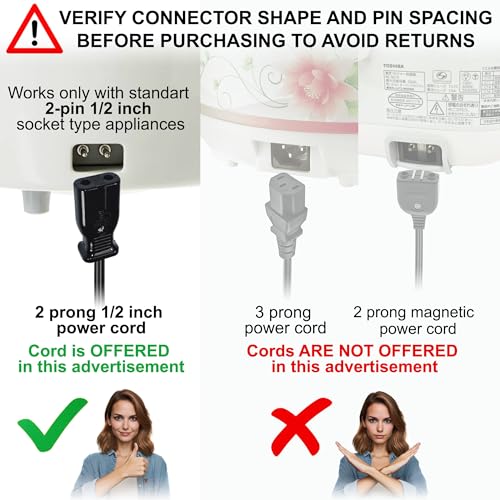 Cable de alimentación HQRP para olla arrocera Zojirushi 3 pies miniatura 4