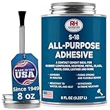 S-18 All-Purpose Adhesive, 8 oz. can - Multi-Purpose, Rubber, Metal, Leather, Felt, Wood, Neoprene, Glass, Flexible, Waterproof, Long Lasting - RH Adhesives