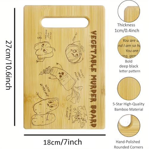 Tabla de cortar rectangular de bambú 7x10.6 pulgadas miniatura 2