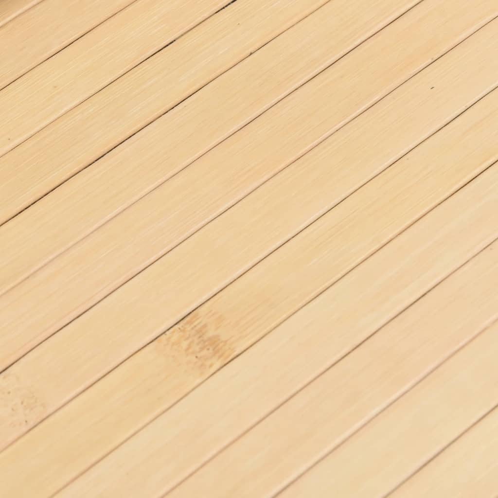 Bambusteppich 80x200 cm Teppich Rechteckig aus Bambus Naturfarben Rutschfester Läufer für Wohnzimmer Küche Flur und Esszimmer Natürlicher Holzteppich Helles Naturholz