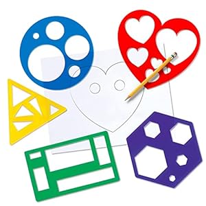 Karty Shape Stencil Set for Kids – 10 Piece Set – Colorful Drawing Template Kit – Fun Arts and Crafts Supplies, Gift Idea for Boys and Girls, Learning Tool for Toddlers and Preschooler