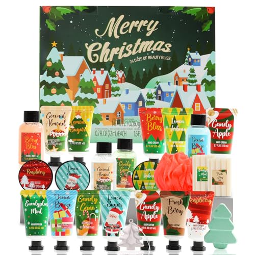2024 Advent Calendar Christmas Gifts For Women, 24pc Spa Sets For Her, Hand &Foot Cream, Bubble Bath,Shower Gel, Body Lotion, Soap, Christmas Tree Bath Bomb, Christmas Countdown Calendar Gift Set 2024 Advent Calendar Christmas Gifts For Women, 24pc Spa Sets For Her, Hand &Foot Cream, Bubble Bath,Shower Gel, Body Lotion, Soap, Christmas Tree Bath Bomb, Christmas Countdown Calendar Gift Set
