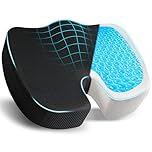 EcoNour Coccyx Cushion | Memory Foam Pain Relief Cushion for Back Support | Sciatica Tailbone Pain Relief | Anti-Slip Gel Orthopaedic Ergonomic Cushions for Office Chair (Seat Cushion Gel)