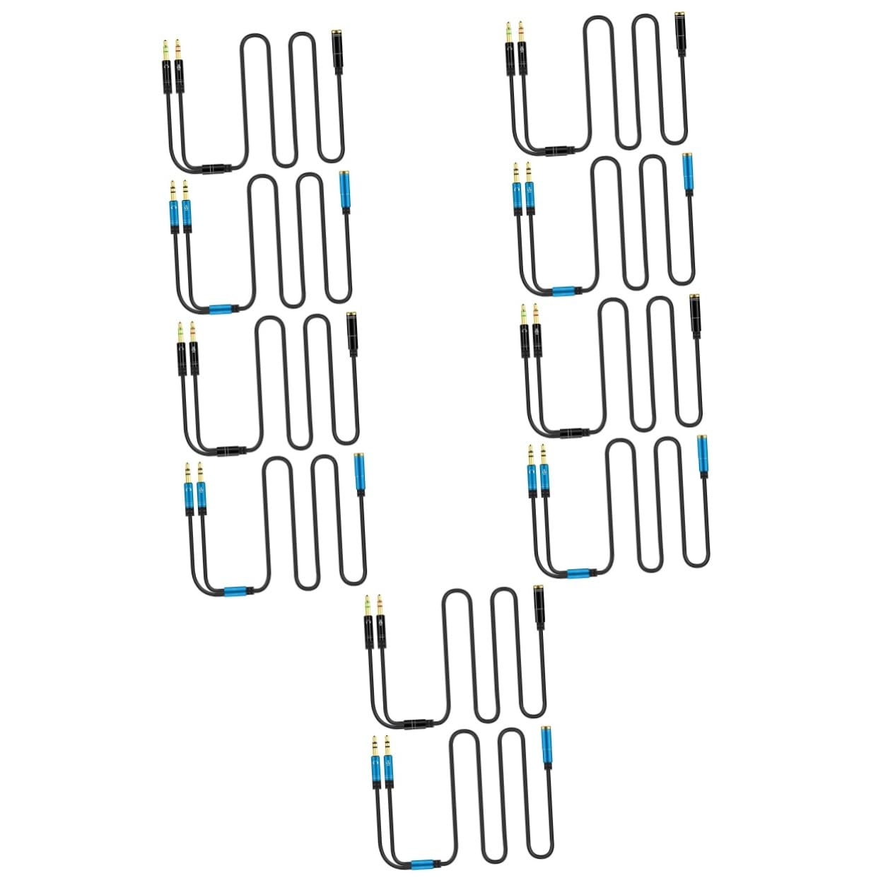 ABOOFAN 10pezzi Cavo Splitter Audio Per Microfono e Cuffie Adattatore Per Computer Con Doppi Jack Accessorio Versatile Per Smartphone e Tablet Colori