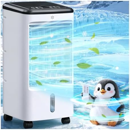 Windowless Air Conditioner, Portable Swamp Cooler with 2 Water Tanks, 4-in-1 Evaporative Air Cooler with Remote, 4 Modes 3 Speeds, 12H Timer, 4 Ice Packs, Ventless Cooling Fan for Room Home Office