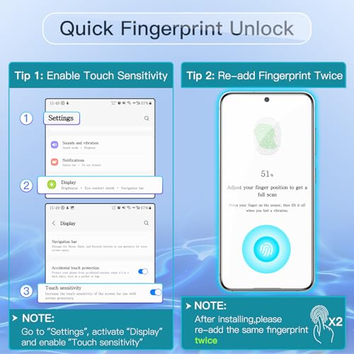 Image of JETech Privacy Screen Protector Guard for Samsung Galaxy S24 Plus, 2-Pack | Anti-Spy Privacy Protection, Tempered Glass, Fingerprint ID Compatible