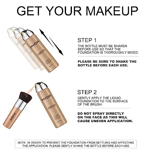 Kyda Airbrush Foundation Spray, Silky Foundation Mist Makeup, Flawless Coverage For Smooth Creamy Nude Finish, Breathable Blendable Lasting Formula, Moisturizing Makeup Primer By Ownest Beauty-#220 Natural Beige #TOP1