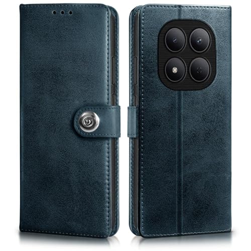 Image of WOW IMAGINE Shock Proof Flip Cover Back Case for Mi Redmi Note 15 5G 2025 | Poco M8 5G (Magnetic Button Flip Case | Wallet Pockets & Stand | Leather Finish | Oxford Blue)