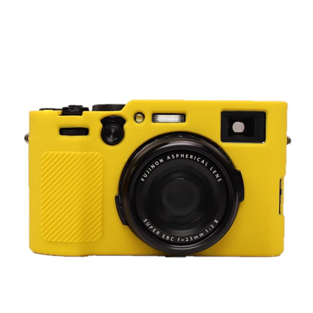 Etui na aparat żółty miękki silikon antypoślizgowa tekstura pancerz skórka osłona korpusu ochraniacz do aparatu cyfrowego Fujifilm X100VI