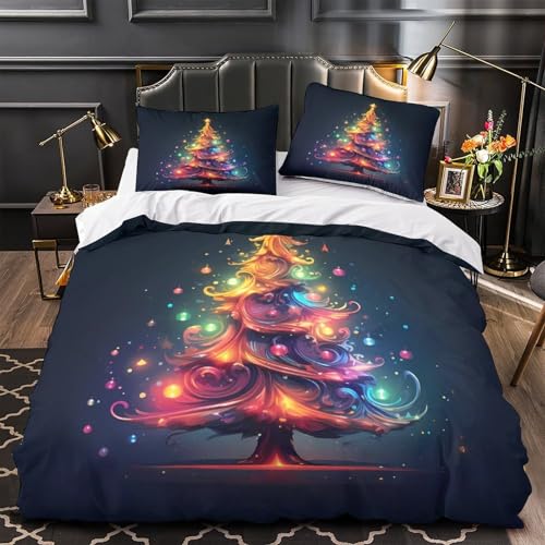 Parure de lit microfibre effet super doux Arbre de Noël avec fermeture éclair - 2