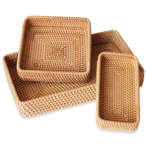 Rattan-Serving-Tray-Set-of-3-Rectangle-Woven-Tray-Wicker-Storage-Basket-Wicker-Baskets-for-Organizing-Natural-Wicker-Decorative-Serving-Baskets-for-Organizing-Tabletop-Bathroom-Kitchen-Counter Rattan Serving Tray Set of 3 Rectangle Woven Tray Wicker Storage Basket Wicker Baskets for Organizing Natural Wicker Decorative Serving Baskets for Organizing Tabletop Bathroom Kitchen Counter