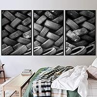 3 Piece Framed Canvas Wall Art Abstract Industrial Modern Art Multicolor Patterns Canvas Prints Home Artwork Decoration for Living Room,Bedroom - 16