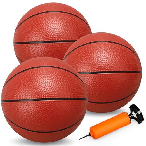 Image of 8.6 inch Water Pool Basketball Set with Pump, Replacement Ball for Basketball Hoop Trampoline, PVC Waterproof Basketballs Floating Toy for Swimming Pool Seaside, Indoor Outdoor Water Games Summer Party