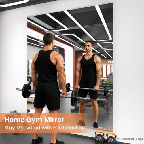 Image of LOAAO Home Gym Mirror 79 inchx32 inch, 2 PCS