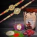 Alohomora White Moti Rakhi For Rakshabandhan | Rakhi | Rakhi For Brother | Rakhi Combo | Set Of 2 Rakhi | Rakhi Gift | Roli Chawal | Greeting Card And Crunchie Chocolate 100Gm
