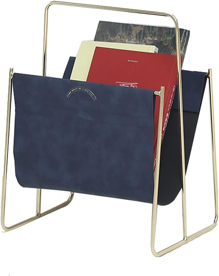 Magazine Rack Leather Magazine Holder Creative Desktop Magazine Storage Decor Portable Magazine Holder Office Organization-Blue||40 * 26 * 45cm