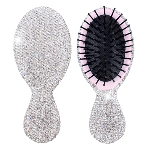 Peine mini portátil Rhinestone para cabello mujer miniatura 1