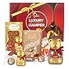 Luxury Lindt Chocolates Gifts Hamper – Assorted Chocolates Gift Box with Irish Cream Truffles, Milk Teddy Bar, Golden Teddy & Santa Figure – Premium Gift for Women & Couples (500g)