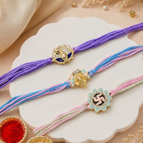 Image of rakhi gift | Rakhi for Brother | Premium Raksha Bandhan Gift Combo with Fridge Magnet, Roli Chawal & Card | Rakhi Gift Hamper Raksha Bandhan Gift |Gift Pack
