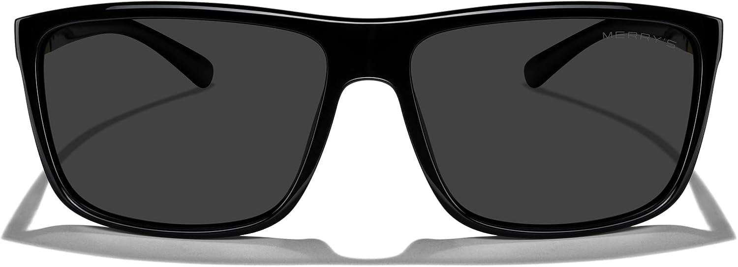 MERRY'S Rectangular Polarized Sports Sunglasses for Men Women Cycling Driving Fishing UV400 Protection S8225