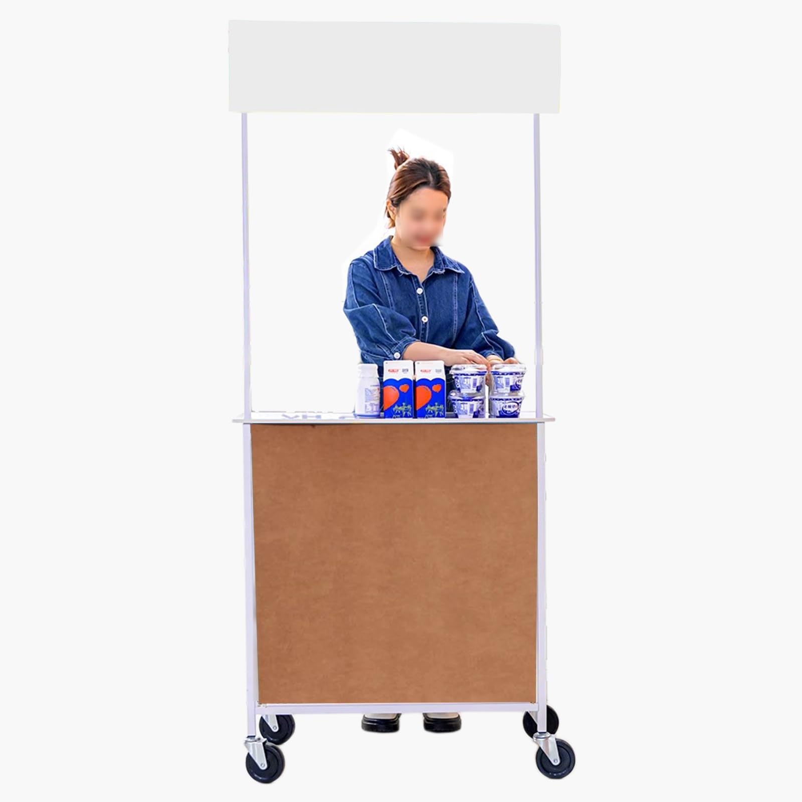 Carrello portatile con ruote Carrelli distributivi con ruote, carretto per cibo da strada/hot dog/limonata, chiosco pieghevole per organizzatori di feste, mercati agricoli, organizzazione di eventi