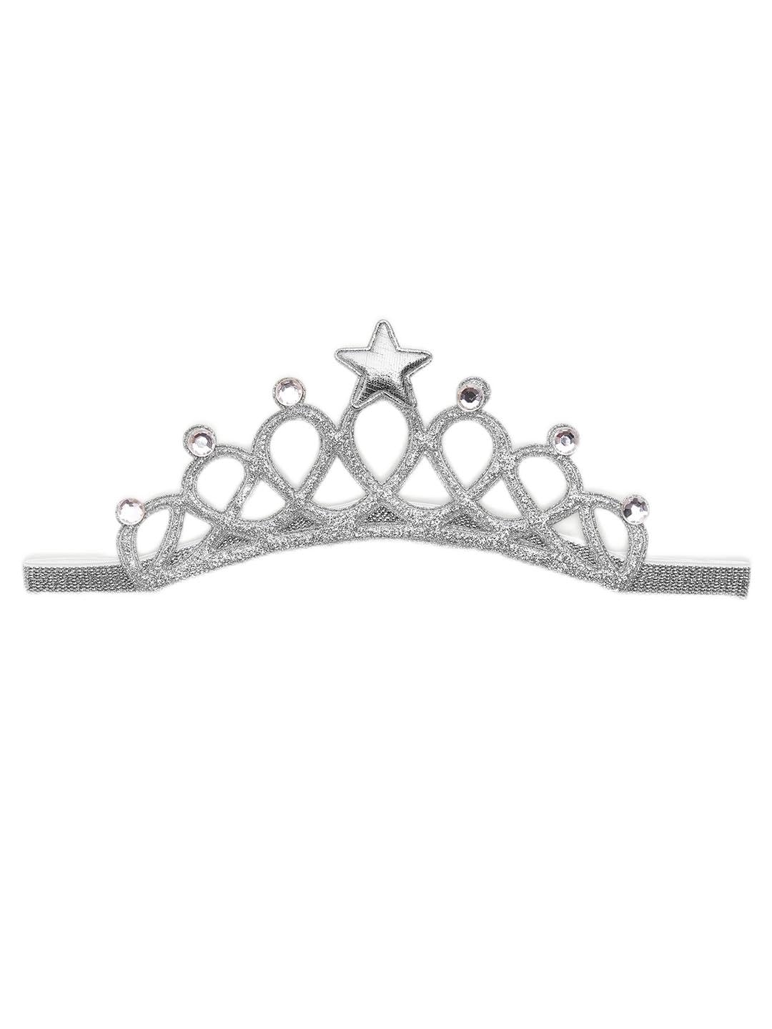 Babymoon Baby Girl Rhinestone Crown Headbands Toddler Princess Acrylic Headband Hair Accessories Glittering for Girls | Silver-picture-22