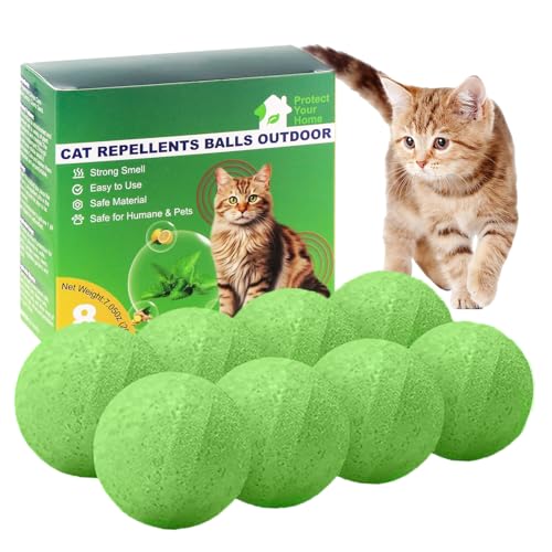 Cat Deterrent Outdoor Natural Peppermint Oil Cat Repellent Outdoor Indoor Mulch & Flower Permanently Against Scratch and Chew Keep Cats Off Lawn Yard Garden Keep Cats Away (8 Pack)