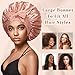 vidsel Bonnet with Tie Band, Hair Care Satin Silk Bonnet for Sleeping Women, Silky Sleep Bonnets for Women, Reversible Double Layer Sleep Cap for Curly Hair Braids