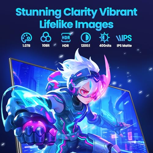 Image of Upperizon Portable Monitor 16 inch 2K QHD 2560X1600 145% sRGB 240 Hz HDR HDMI USB-C Travel Monitor for Laptop MacBook PC Surface PS5 Xbox, External Display with Kickstand & Speakers, VESA Compatible