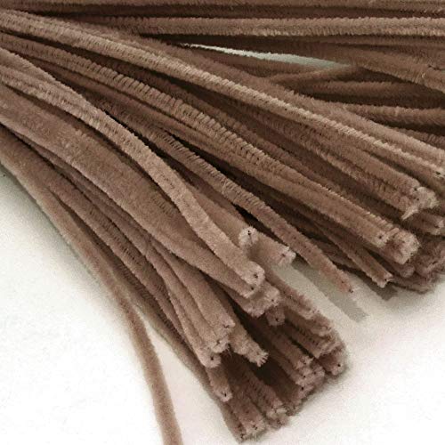 The Crafts Outlet Chenille Stems, Pipe Cleaner, 12-inch (30-cm), 25-pc, Light Brown