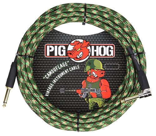 Câble instrument Pig Hog coudé 1/4' 6,1m anti-noeud et sans parasite