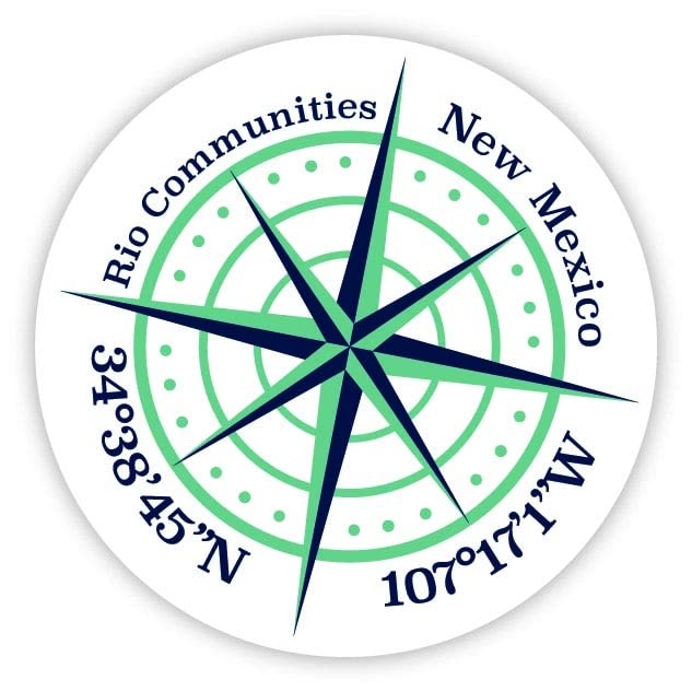 Rio Communities New Mexico 4-Inch Vinyl Decal Sticker Latitude Longitude Compass Design