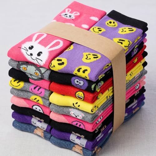 Image of Tipi Toe Women's Fun Patterned Dress Socks, 12-Pack Lightweight Colorful Crew Socks, Casual Novelty Assorted Designs
