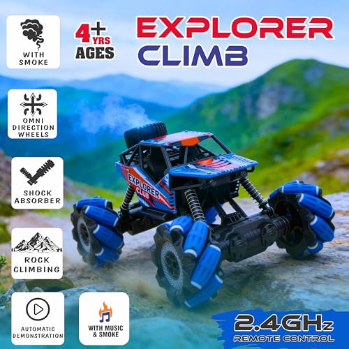 Image of Gooyo GY-015SS Rechargeable Explorer Climb Spray Monster RC Car, Power Source: in-Built Battery for Car (Included) & 2xAA Battery for Remote Controller (Not Included) (Blue)