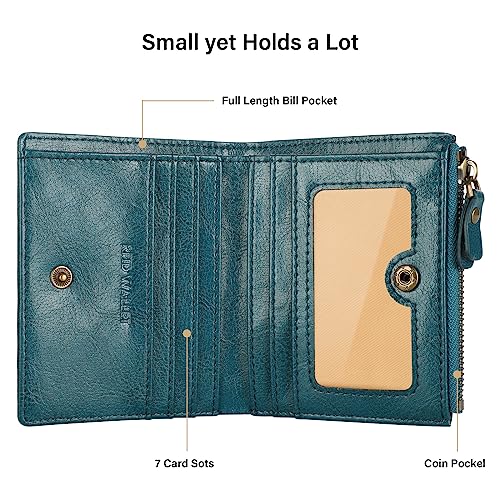 Lavemi Ultra Thin Small Compact Leather Womens Girls Wallets RFID Blocking Credit Card Holder for Women4
