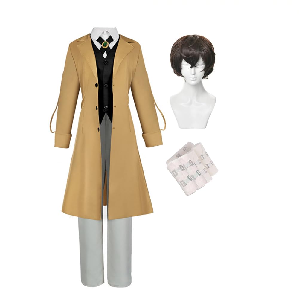 Jiumaocleu Dazai Osamu Cosplay Kunikida Doppo Costume Dazai Osamu Costume Outfit Full Set Halloween Christmas Carnival Party Dress Up Suit For Men Women