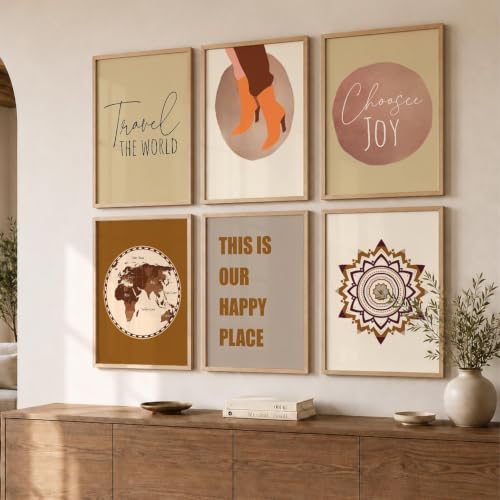 Image of kotart Travel wall art for home decor, living room, bed room | Poster with frames wall hanging paintings | Travel digital wall art (13x17 inch, J) Pack of 6