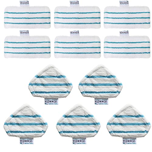 ZRF Lingettes de nettoyage pour balai vapeur Black & Decker FSM1610 FSM1630, FSM1616 (6 patins rectangulaires + 5 lingettes triangulaires)