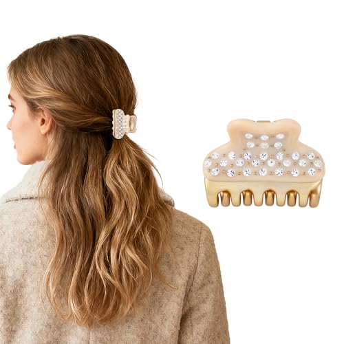 2026 Premium Durable Hair Claw Clip for Women, Original Italian Designed Strong Grip Hair Clips for Normal Fine Thin Hair, No Slip Jaw Clips with Gift Box for Christmas Birthday Girls, 1.7 Inch Beige